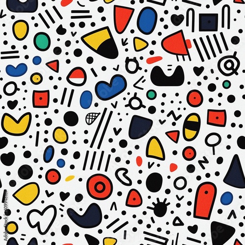 colorful seamless abstract shape pattern, Generative AI