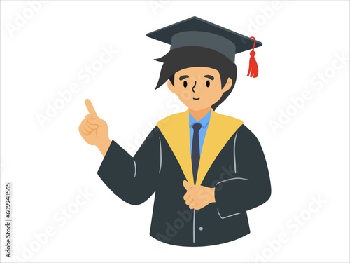 character people Graduation wearing toga uniform
