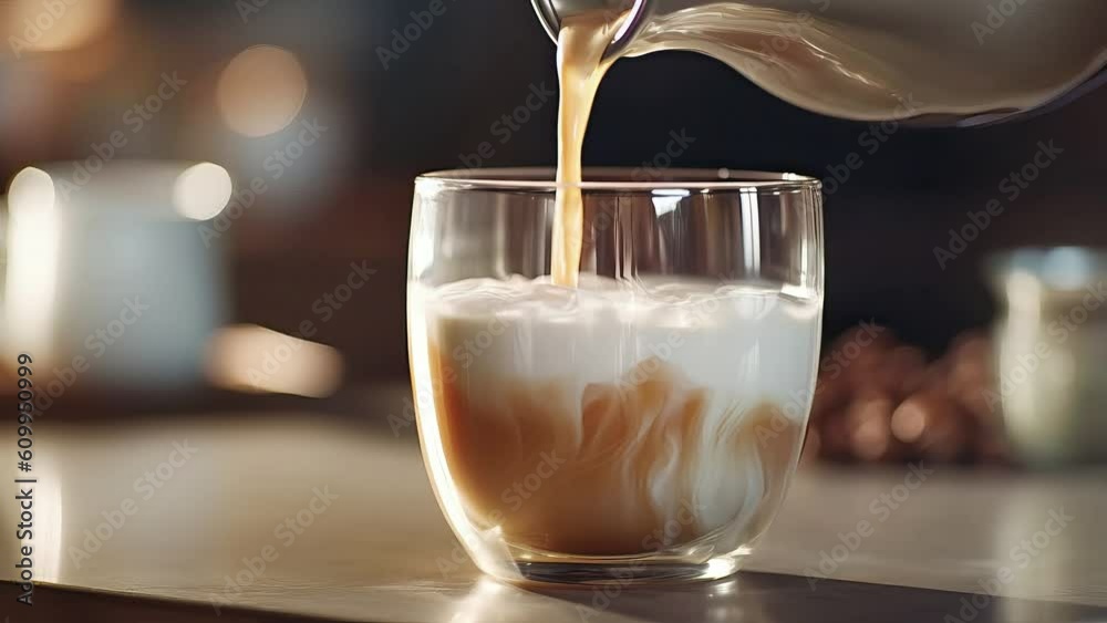 Glass with coffee and milk
