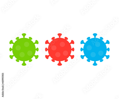 Virus Icon Set. Simple virus. Set of virus and cancer cell in silhouette style vector design and illustration.

