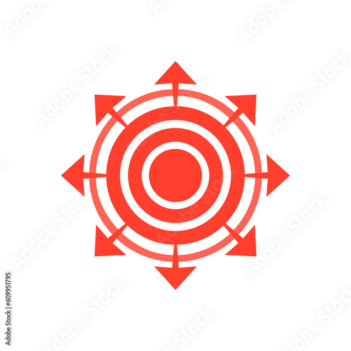 Pain concentration, headache, toothache  icon, radial pain target icon