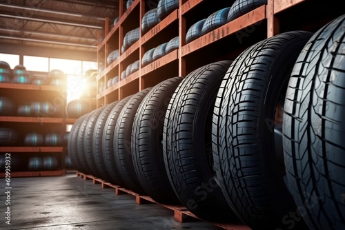 Seasonal Tire Storage New Set of Summer Tires Arriving, Generative Ai