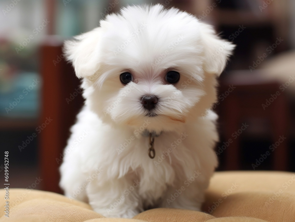 Cute maltese puppy. Generative AI. Cute maltese puppy. Generative AI.