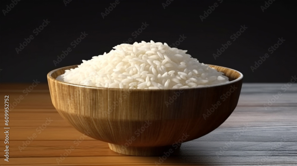 A plate of hot delicious cooked rice, ready to eat A plate of hot delicious cooked rice, ready to eat