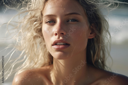 A dainty dimpled chin that adds a touch of sweetness.. AI generation