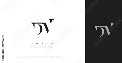 Tablou pe pânză Initial DV Logo Design Vector