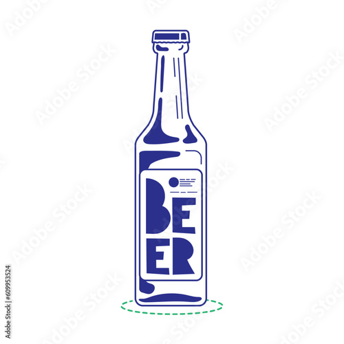 Beer Bottle Doodle Illustration
