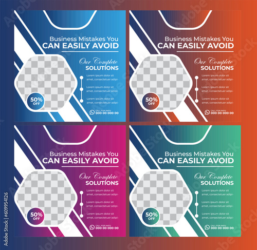 Digital Marketing Social Media Post design template Bundle Premium Vector