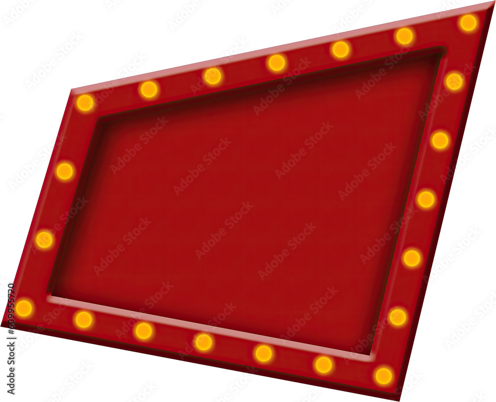 Retro lightbox template with lightbulb for party poster, banner advertising, promotion and sale billboard, cinema, bar show or restaurant.
