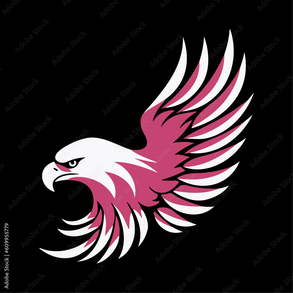 Obraz premium Eagle face, logo, icon, vector illustration, isolated on white background.