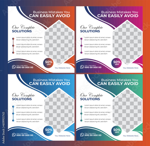 Digital Marketing Social Media Post design template Bundle Premium Vector
