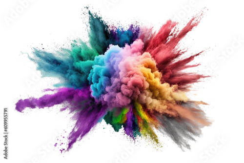 explosion powder color splash isolated on white