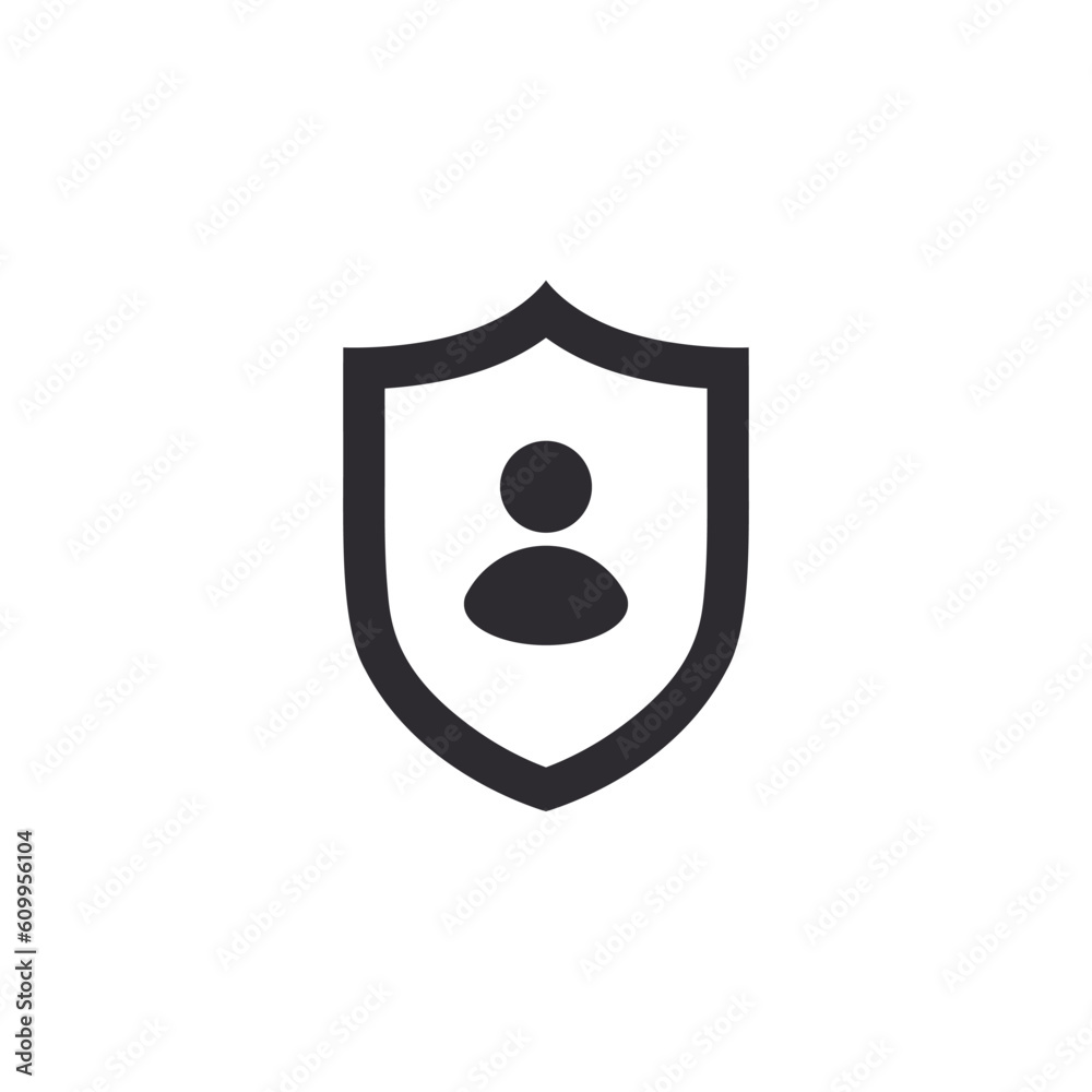 Shield icon. Security vector icon. Profile protection. Safety system. Protection activated. Active safety. Logo template. Profile icon. Id card. Avatar icon. Data protection. Personal security. Guard Shield icon. Security vector icon. Profile protection. Safety system. Protection activated. Active safety. Logo template. Profile icon. Id card. Avatar icon. Data protection. Personal security. Guard