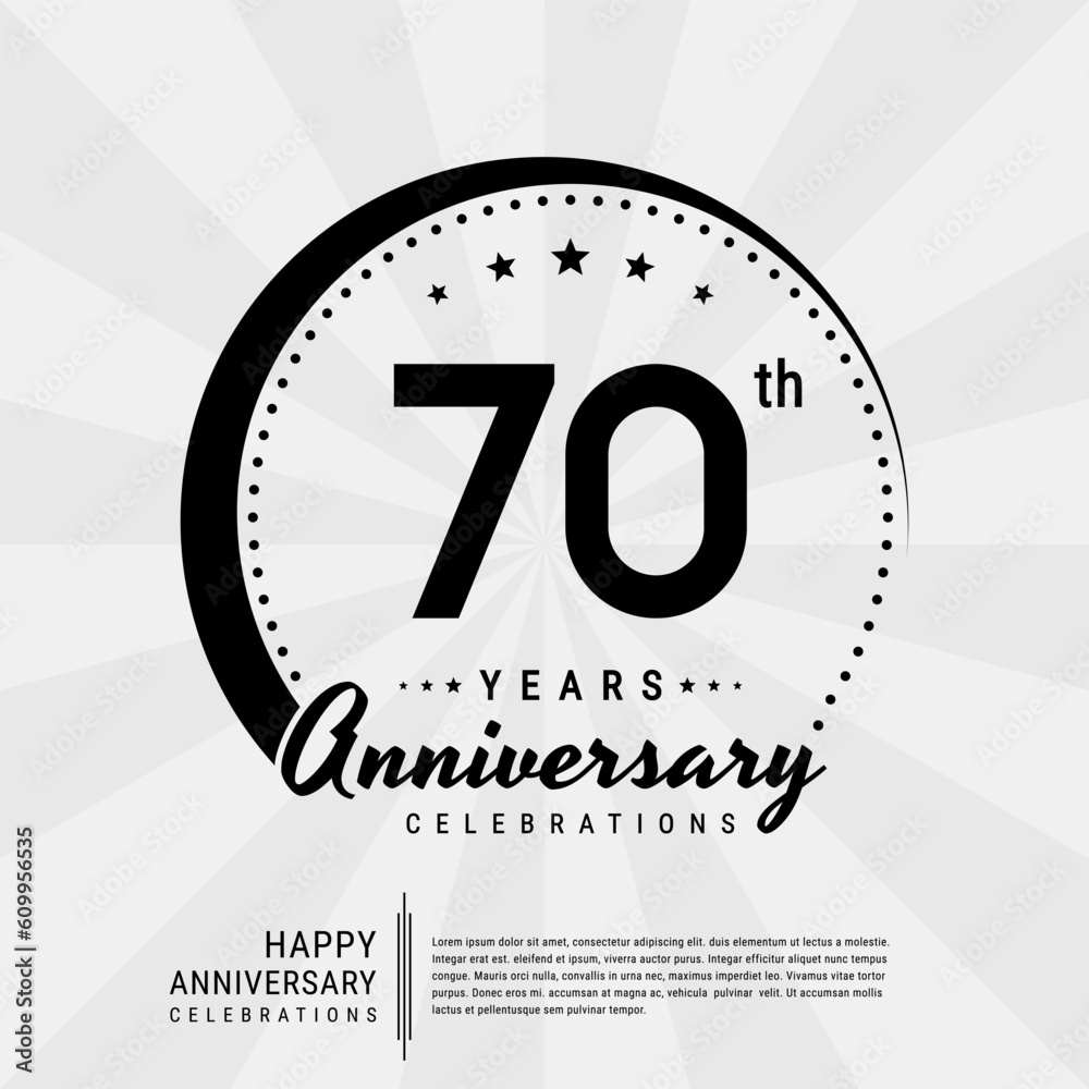 70th year anniversary design template. vector template illustration 70th year anniversary design template. vector template illustration