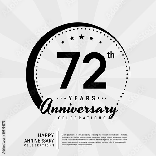 72th year anniversary design template. vector template illustration photo