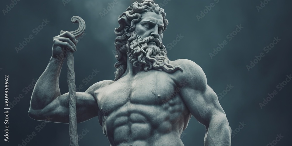 Statue of an ancient Greek god Poseidon