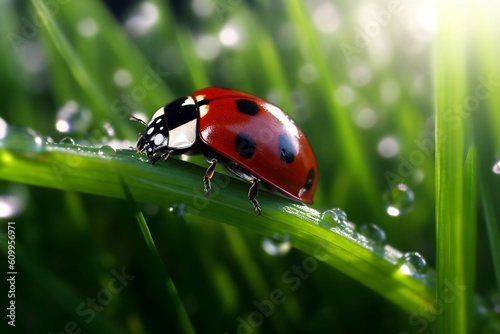 Seasonal Exploration Ladybug Embracing the Ever-Changing Seasons, Generative Ai