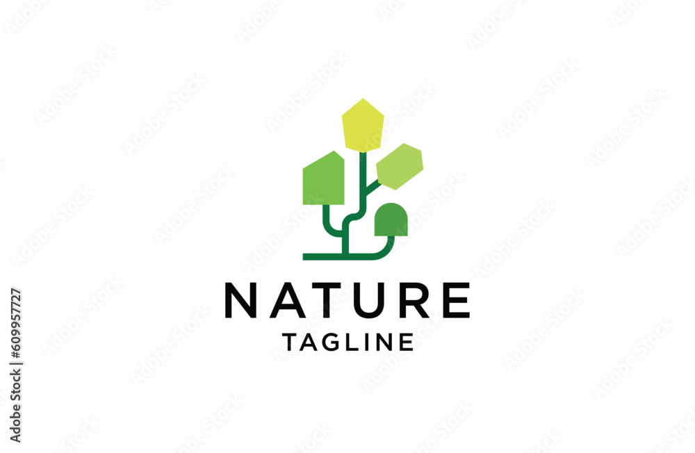Nature leaf tree growth logo icon design template. garden, park, beauty, spa flat vector Nature leaf tree growth logo icon design template. garden, park, beauty, spa flat vector