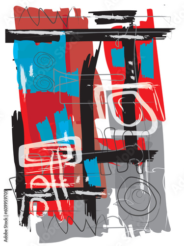 Colorful digital Abstract art illustration painting work