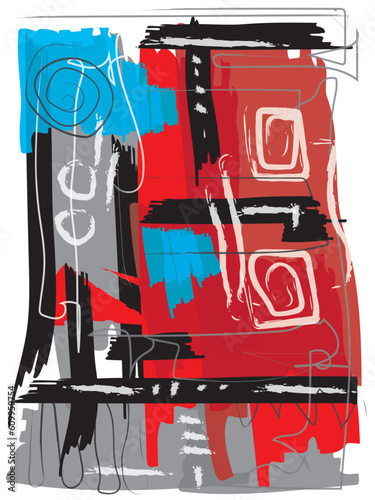 Colorful digital Abstract art illustration painting work