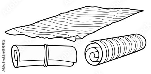 Cartoon set of cute doodle beach mats and rugs.