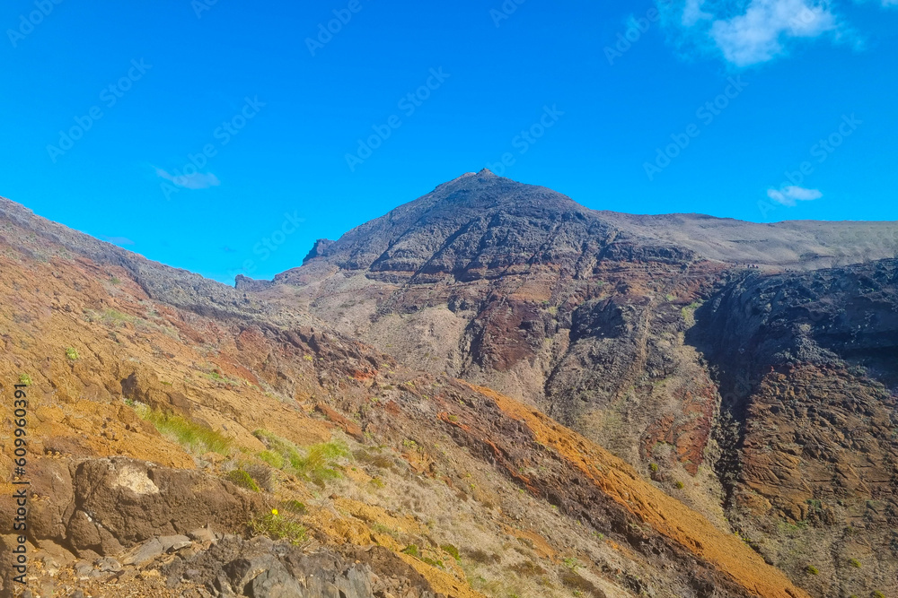 Scenic view of the peak of the mountain on the island.