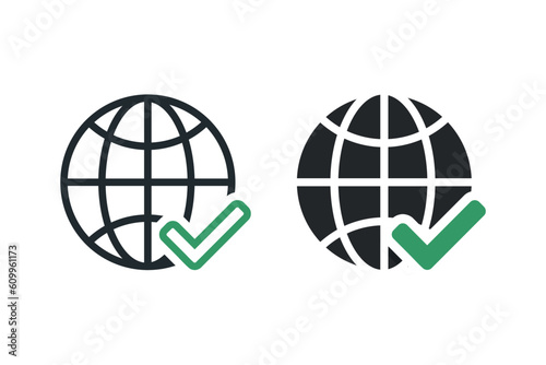 Email checkmark icon. Illustration vector