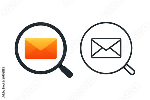Search mail envelope. Vector illustration