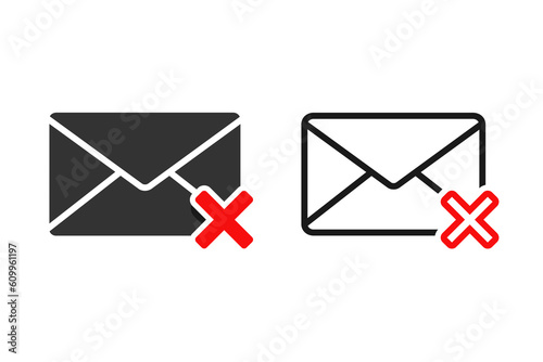 Mail reject icon. Illustration vector