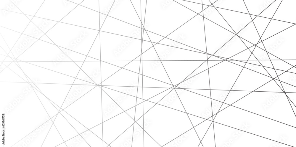 Black and white abstract random chaotic liens background. Geometric lines with banner design background.