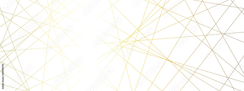 Abstract luxury golden geometric random chaotic lines with many squares and triangles shape background.