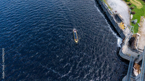 O'Brien's Bridge water dam, Clare Ireland -May,28, 2022,Parteen Weir