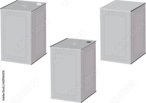 シンプルな一斗缶のイラストセット（主線なし）