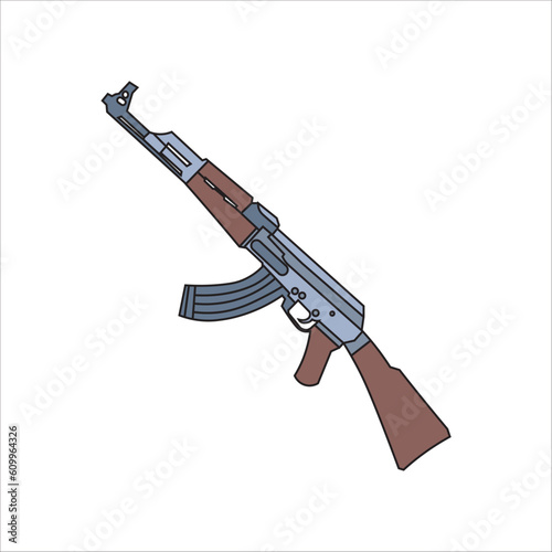 Vector illustration AK47 icon machine gun