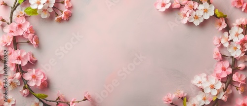 pink cherry blossom on a pink bakcground