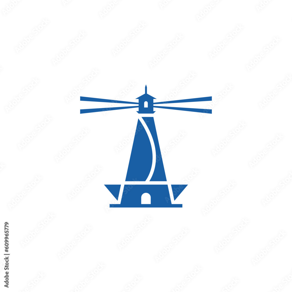 Lighthouse and sailboat logo design combination. Lighthouse and sailboat logo design combination.