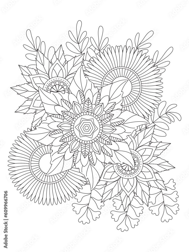 flower leaves coloring pages