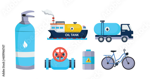 Renewable and non-renewable energy sources, Hydroelectric power station, solar cells, fossil fuels.