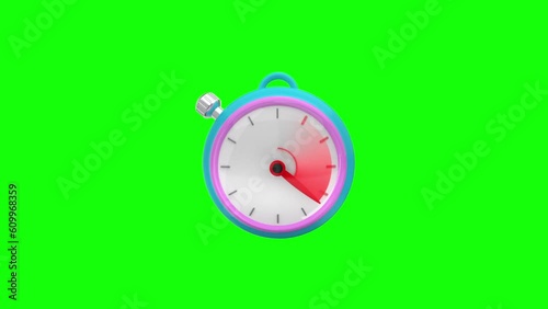 Alarm Clock / Clock / Watchtime / Timer Animated with markers of time / period / cycles. Are 12 markers with filled red strip trail with initiator, evolving time and finalization (ID: 609968359)