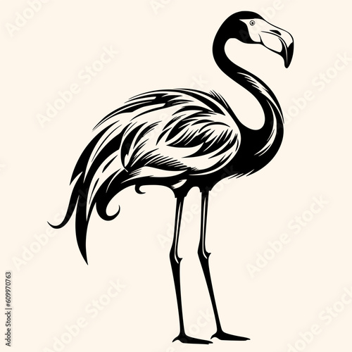 Flamingo vector for logo or icon,clip art, drawing Elegant minimalist style,abstract style Illustration	