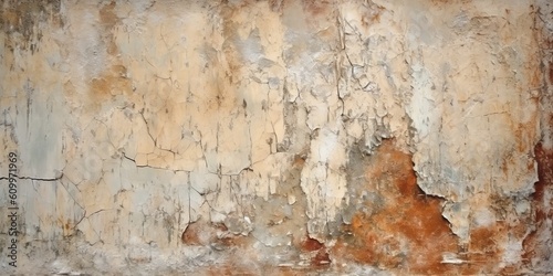 Distressed old damaged wall texture with cracks and stains