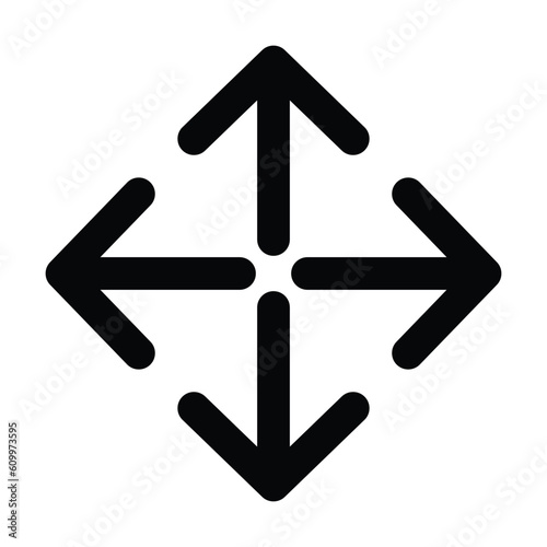 extend icon, arrow vector, full illustration