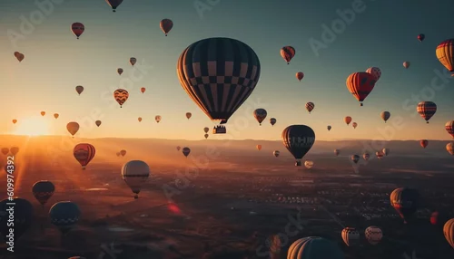 Obraz kolorowe balony,  wygenerowane przez sztuczną inteligencję