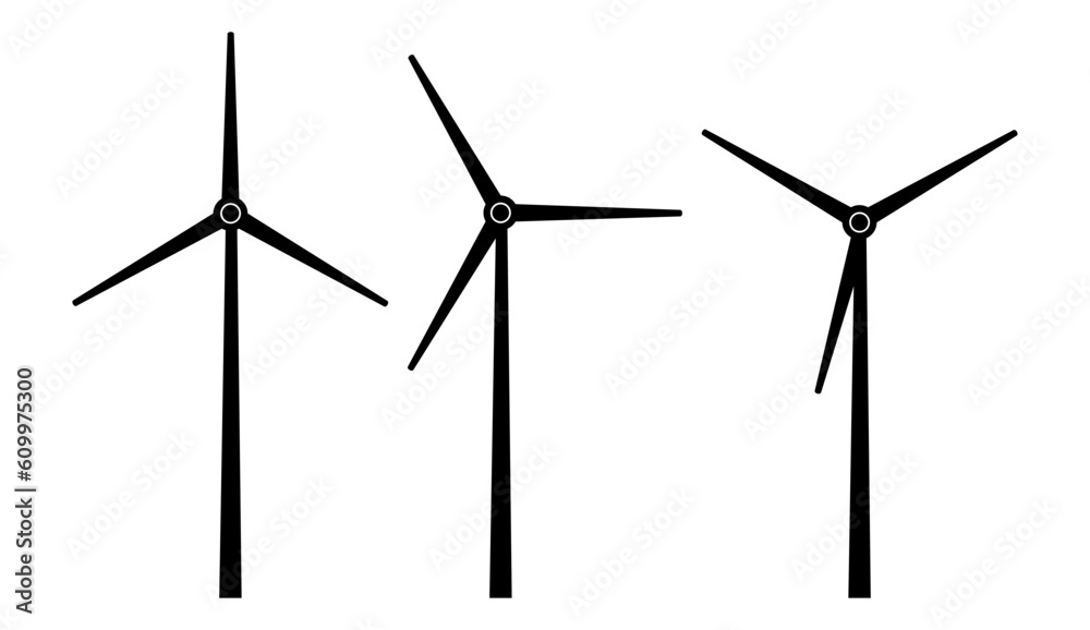 Windmill Vector Illustration Set on White Windmill Vector Illustration Set on White