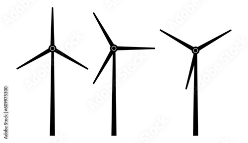 Windmill Vector Illustration Set on White