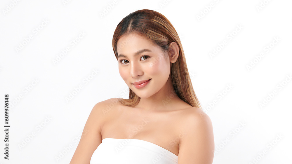Beautiful young asian woman with clean fresh skin on white background, Face care, Facial treatment, Cosmetology, beauty and spa, Asian women portrait. Beautiful young asian woman with clean fresh skin on white background, Face care, Facial treatment, Cosmetology, beauty and spa, Asian women portrait.