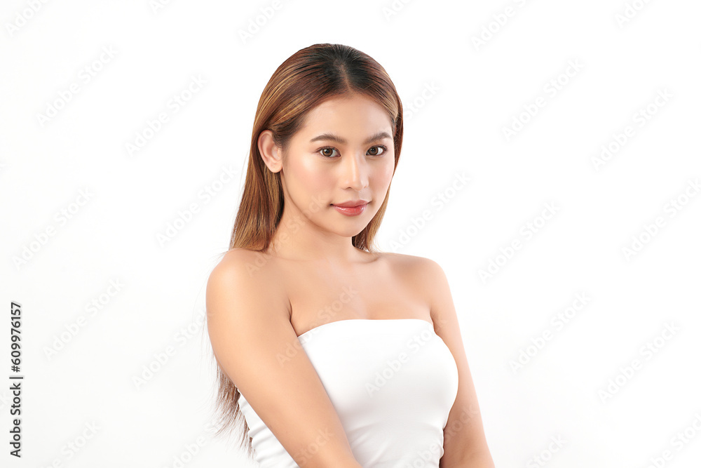 Beautiful young asian woman with clean fresh skin on white background, Face care, Facial treatment, Cosmetology, beauty and spa, Asian women portrait. Beautiful young asian woman with clean fresh skin on white background, Face care, Facial treatment, Cosmetology, beauty and spa, Asian women portrait.