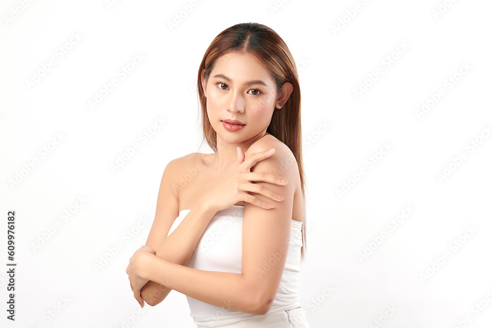 Beautiful young asian woman with clean fresh skin on white background, Face care, Facial treatment, Cosmetology, beauty and spa, Asian women portrait. Beautiful young asian woman with clean fresh skin on white background, Face care, Facial treatment, Cosmetology, beauty and spa, Asian women portrait.