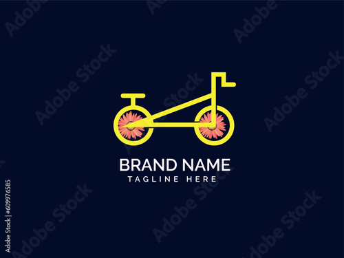 bicycle letter logo design