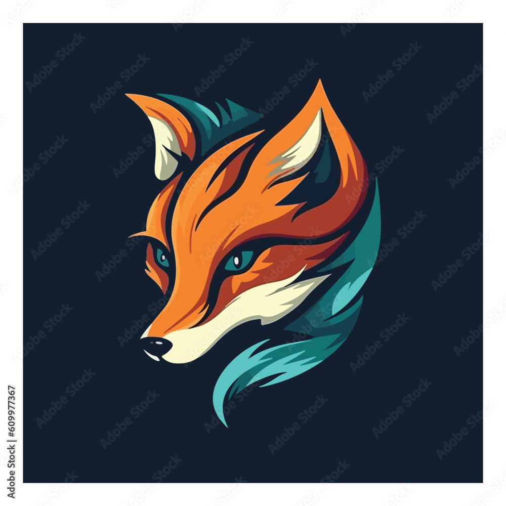 Fox shape mascot logo for fashion product company. modern flat color Fox shape mascot logo for fashion product company. modern flat color